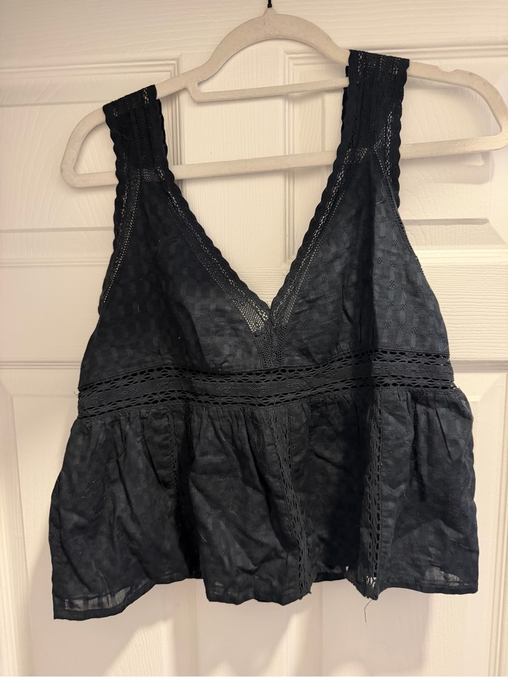 American Eagle Outfitters Black Lace-Detail V-Neck Camisole